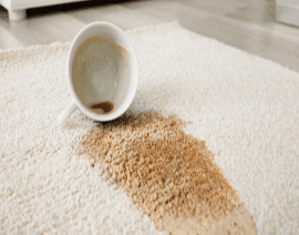 Nettoyer une tache de café sur le tapis